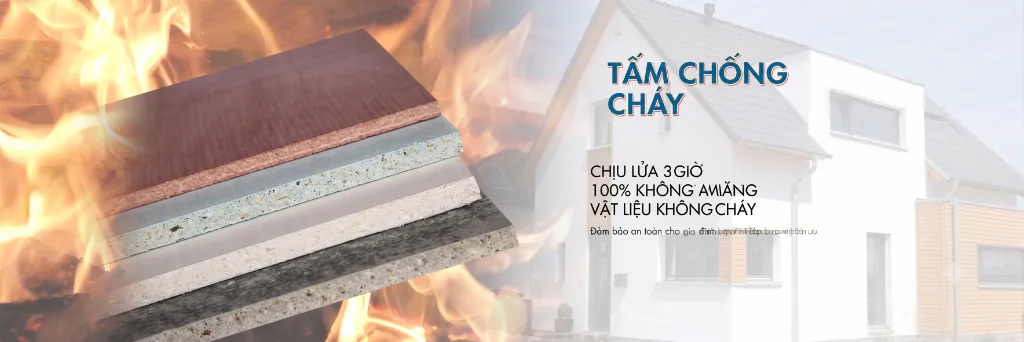 Tấm chống cháy chịu lửa 3 giờ - 100% không amiăng - Vật liệu không cháy